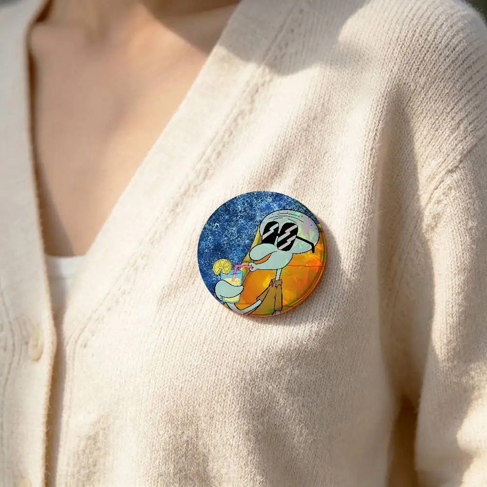 S-Squidwards Tentacles Badge Pins For Friend, Backpack, Clothing, Collectible Accessories, Jewelry Gift