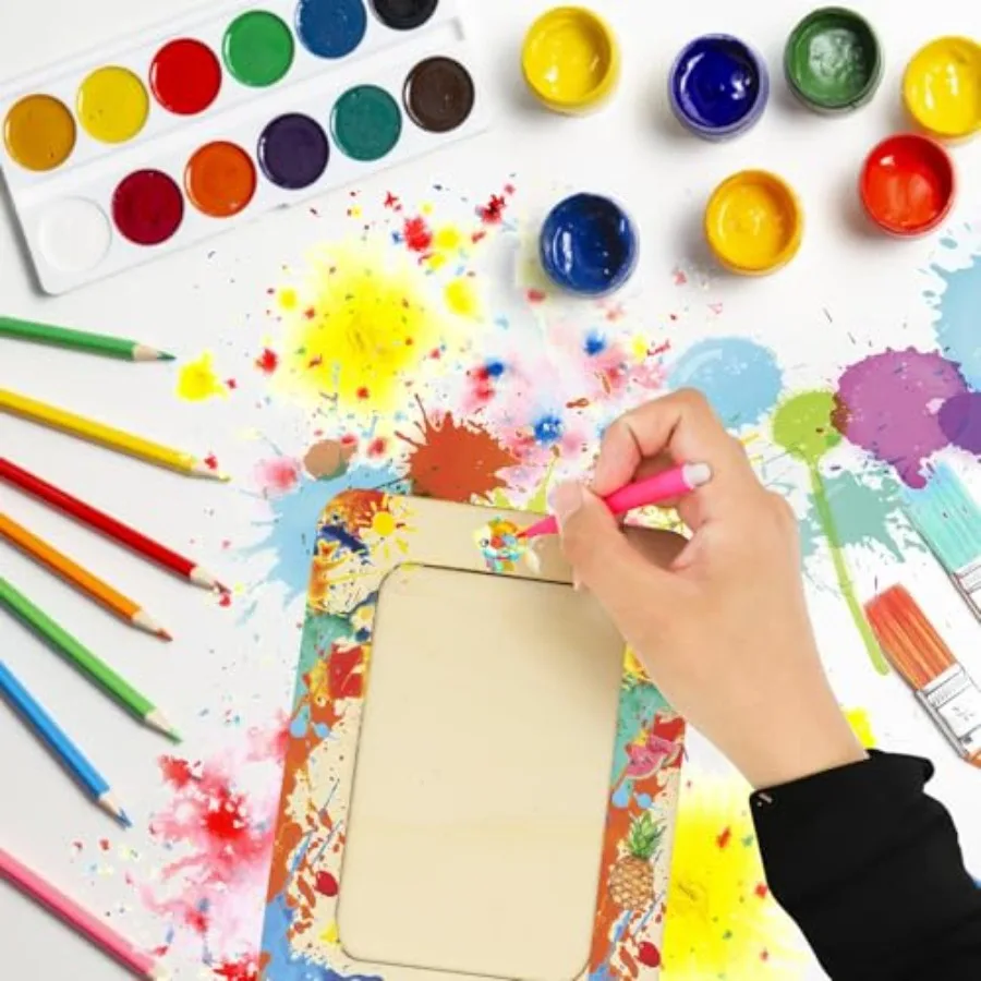 30 عبوة من إطارات الصور الخشبية للحرف اليدوية، إطارات خشبية لـ 4 × 6 صور، إطار خشبي غير مكتمل لملصقات الرسم DIY Art Pro