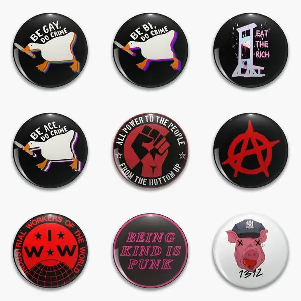 Anarchy Be Gay Do Crime Goose Bi Eat Soft Button Pin Customizable Clothes Cartoon Lapel Pin Funny Cute Lover Gift Decor Collar