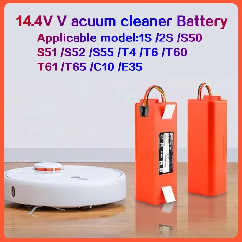 14.4V 5200mAh BRR-2P4S-5200S Robotic Vacuum Cleaner Replacement Battery For Xiaomi Roborock S55 S60 S65 S50 S51 S5 MAX S6 Parts