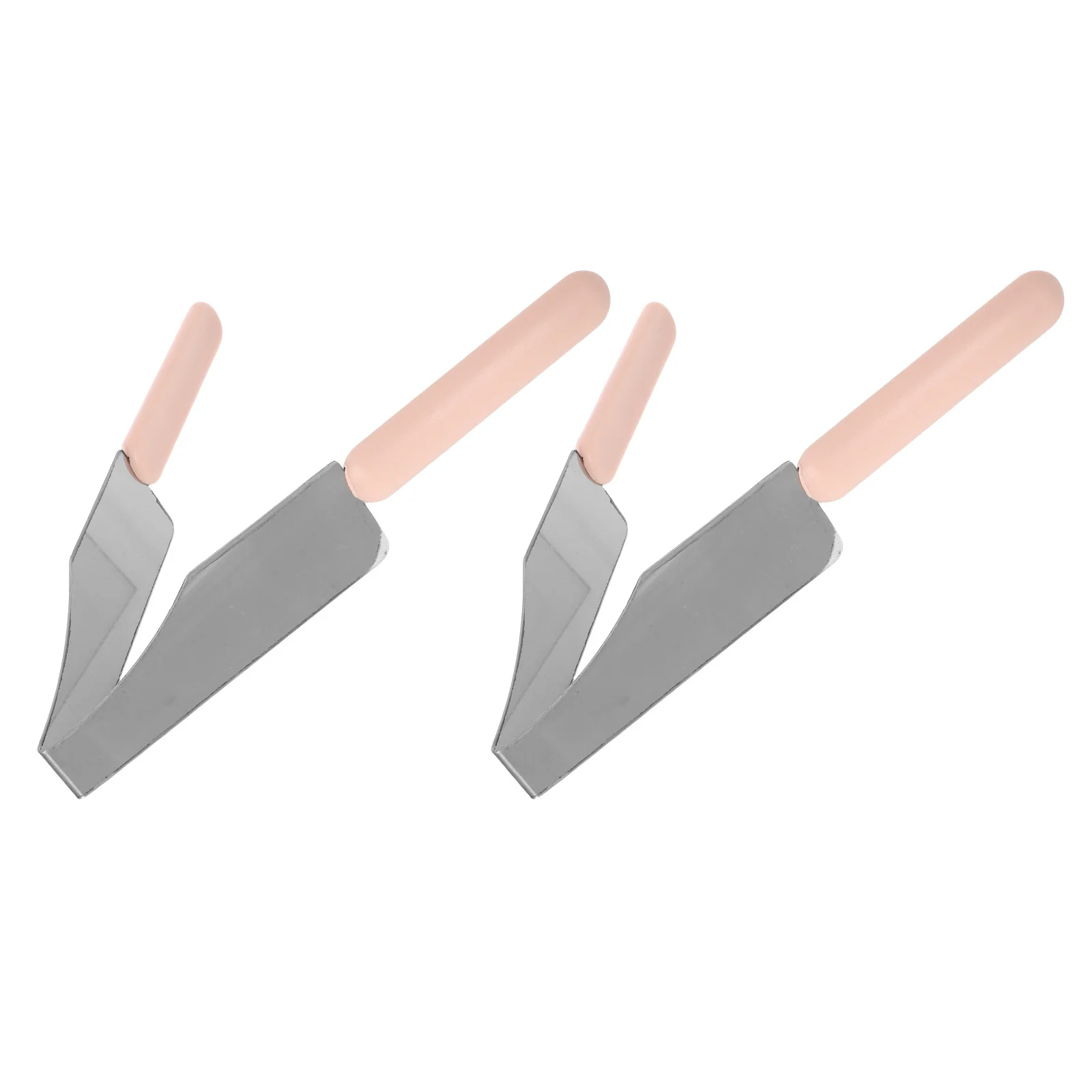 

2Pcs Stainless Steel Cake Transfer Tongs Triangular Design Non-Slip Handle for Wedding Cake Cutting Tool Dessert Server Divider
