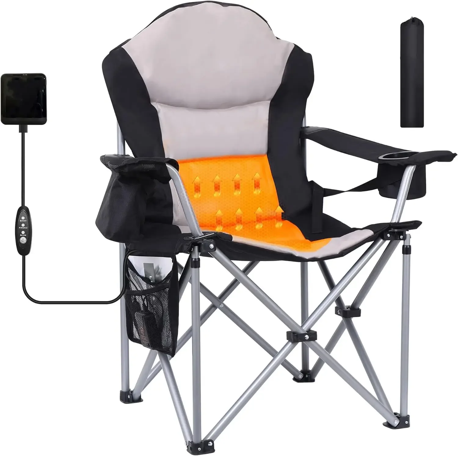 Heated Armchair with Heating Pad Double Moon Chair Amazon USB Heated Camping Chair Camping Folding Chair