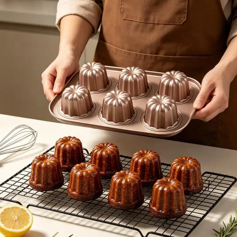 Premium Carbon Steel Dessert Mold Home Baking Equipment For Home Canneles Mading Easy to Use 37JD