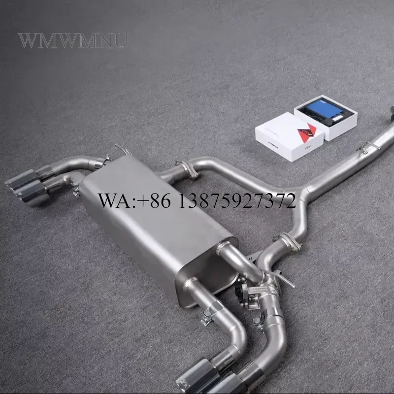 Wmwmnu For 530Li G38 B48 2.0T 2017-2023 Valved Cat Back Exhaust System Quad Tip 304 Stainless Steel Muffler Performance