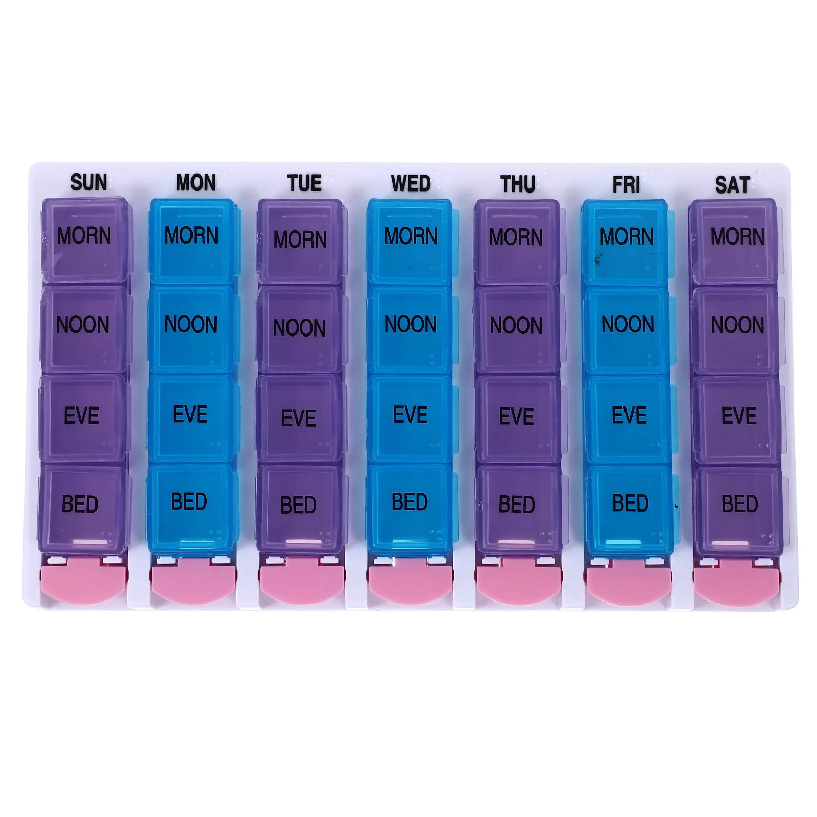 

1Set Portable Medicine Organizer Pill Box Colorful Daily Vitamin Storage Case Travel Easy Carry 28 Grids Organizer