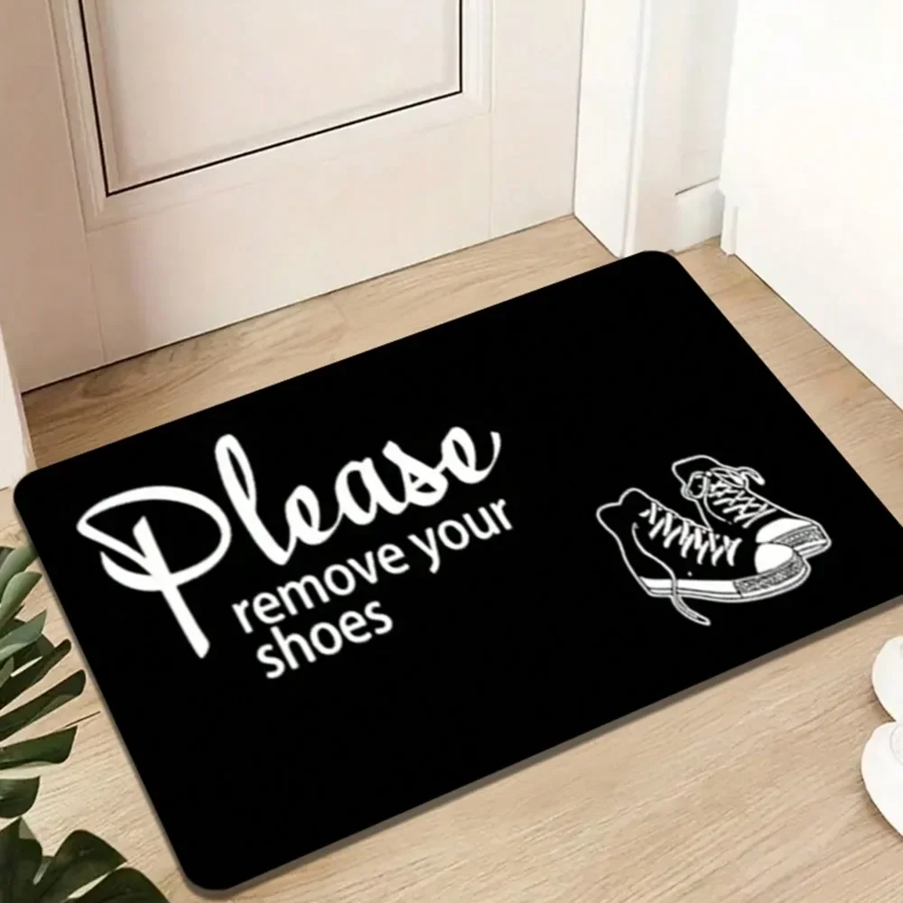 Please Remove Your Shoes Pattern Welcome Rug Kitchen Bathroom Entrance Doormat Non-slip Bedroom Decor Rug Floor Mats Foot Mat - view 3