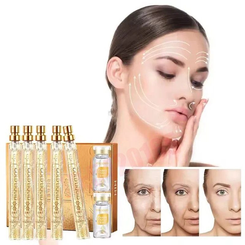 

Soluble Face Gold Protein Threads Korean cosmetics Essence Protein lines Gold Silk Wire Face Serum To Increase Skin Elasticity