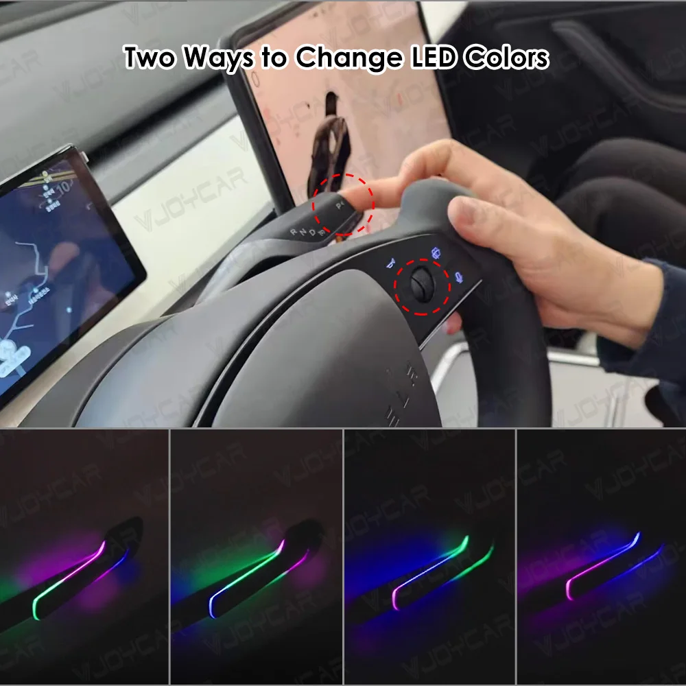 2024 Newest 6th Generation Wireless Auto Door Handle for Tesla Model Y 3 / 3 Highland Colorful LED Lights 4-Door Handlebar