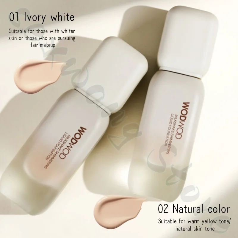 WODWOD リキッドファンデーションは軽く、通気性があり、よくフィットし、毛穴やシミを隠し、メイクを落とすのが簡単ではありません。