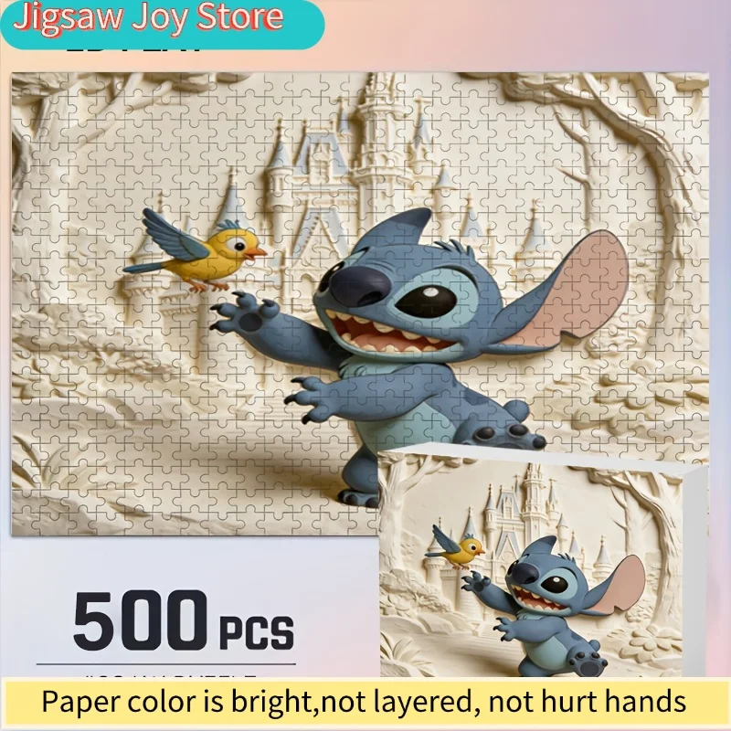 2D 플랫, 디즈니 디즈니 스티치 & 미키 마우스 퍼즐 성인에게 적합 - 벽 그림, 도전적인 두뇌 자극 게임, 크리스마스