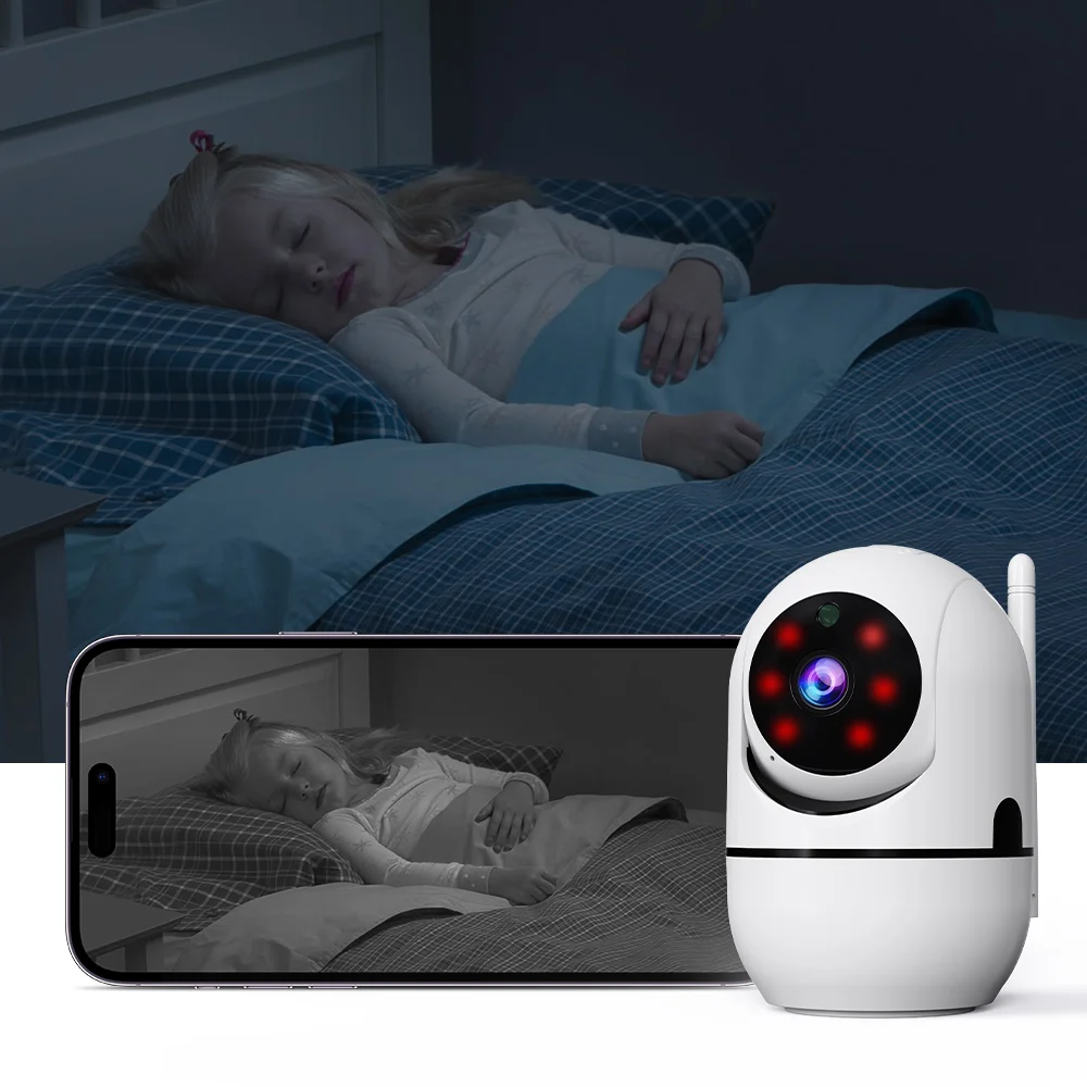 كاميرا واي فاي ذكية 3MP كاميرا IP لاسلكية داخلية AI كشف الإنسان تتبع تلقائي للرؤية الليلية أمن الوطن مراقبة الطفل/الحيوانات الأليفة