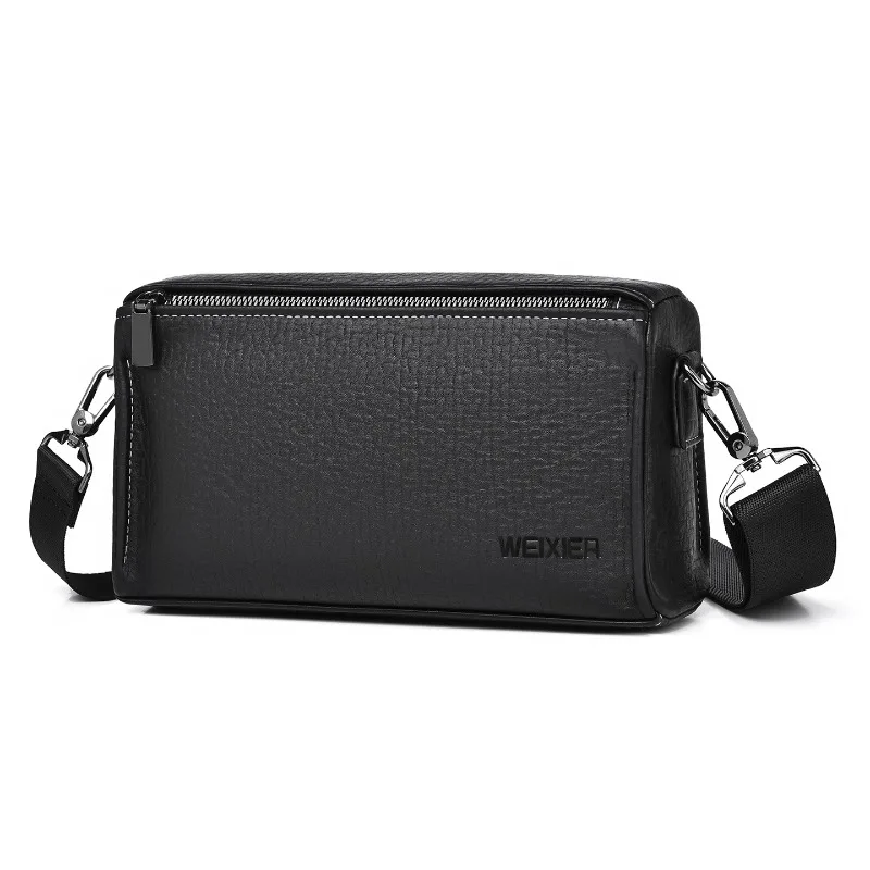 2026 New Men's Single Shoulder Bag High Quality PU Material Waterproof and Abrasion-resistant Small Carry-on Bag