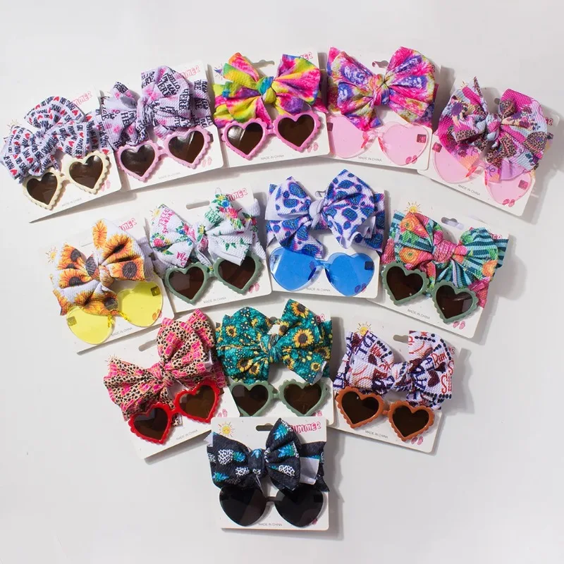 

Baby Hair Strap Glasses Set with Bow, Outdoor Kids Sunglasses Combination, Children's 2-Piece Accessory