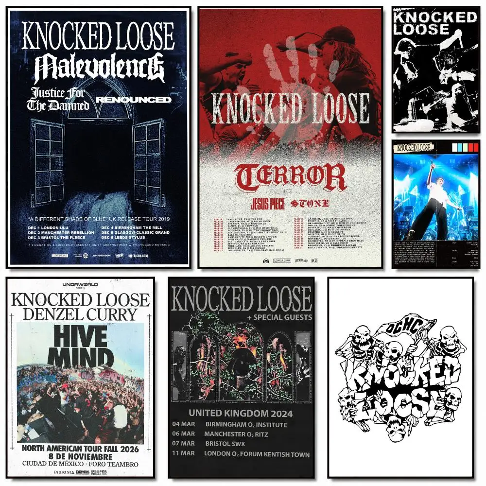 band K-Knocked Loose-E Painting Calligraphy Artwork for Home Bedroom Office Wall Decoration Gift