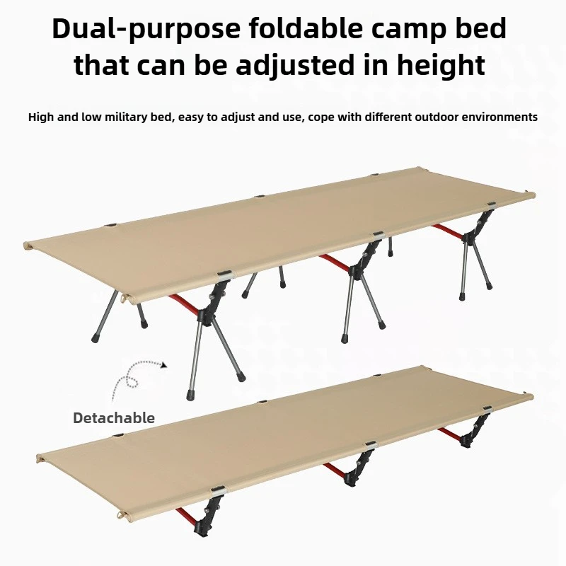 Outdoor Camping Bed Height Adjustable Detachable Picnic Beach Camp Bed Portable Folding Camp Bed