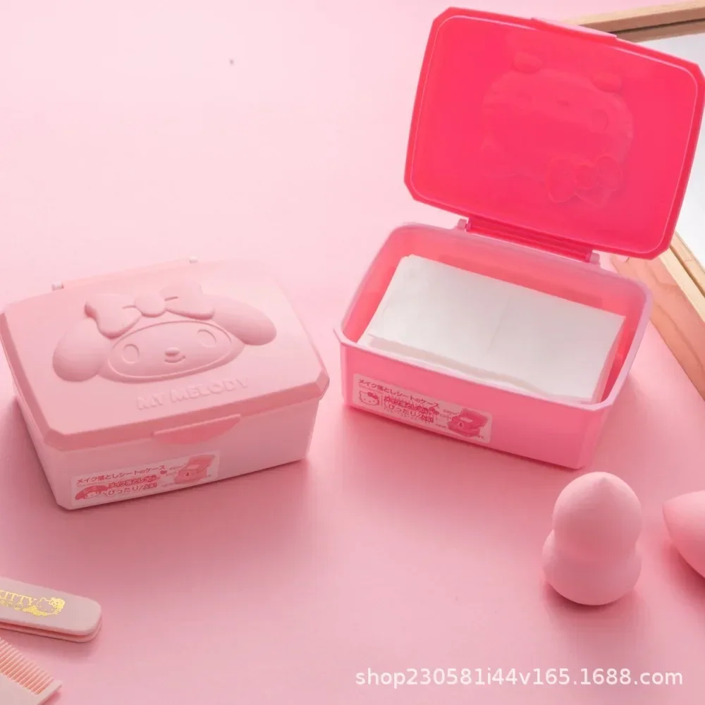 13CM Cartoon Kawaii Kitty Mymelody Littletwinstars Desktop Storage Box Cotton Stationery Jewelry Organizer Storage Bin