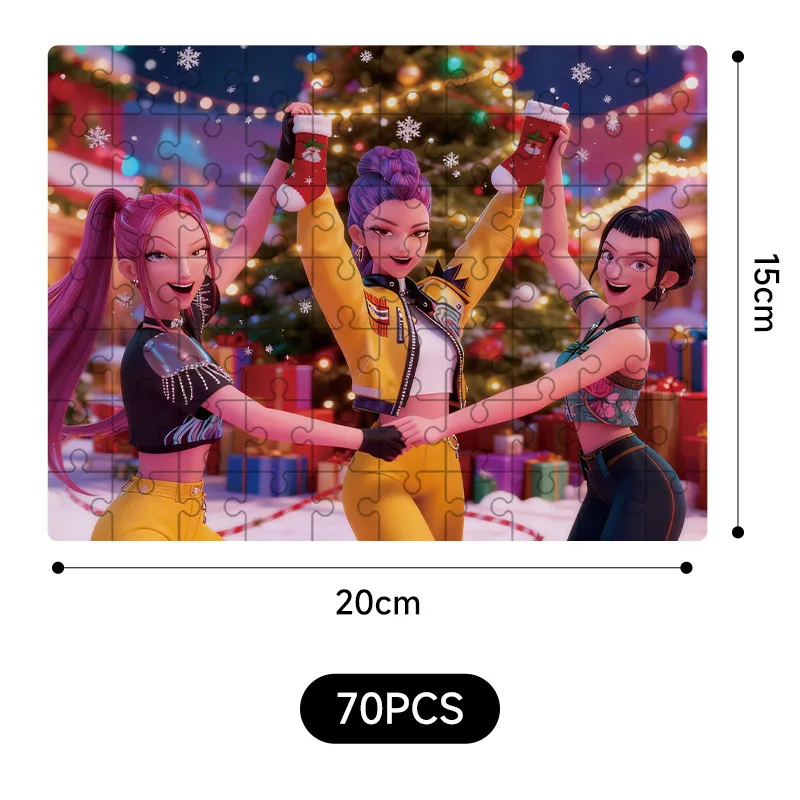 3D クリスマス木製ジグソーパズル悪魔ハンターテーマボードゲームおもちゃルミゾイキャラクターパターンパズルグッズキッズギフト