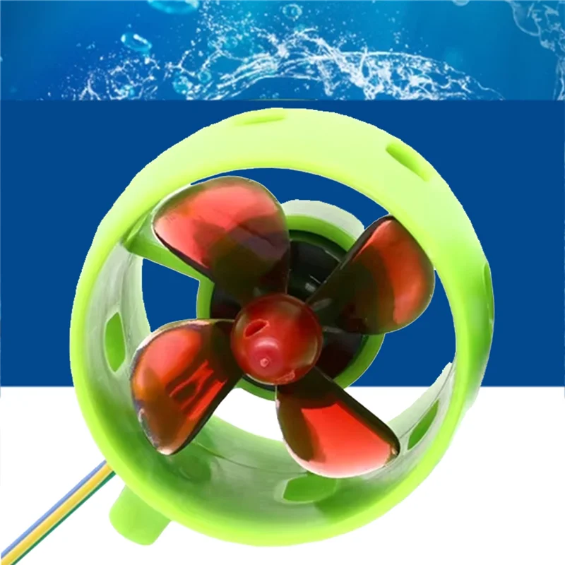 

ABJN-DC 12V-24V 20A Underwater Jet Boat Thruster Engine 4 Blade Reverse Propeller Propeller Motor For DIY RC Robot Submarine