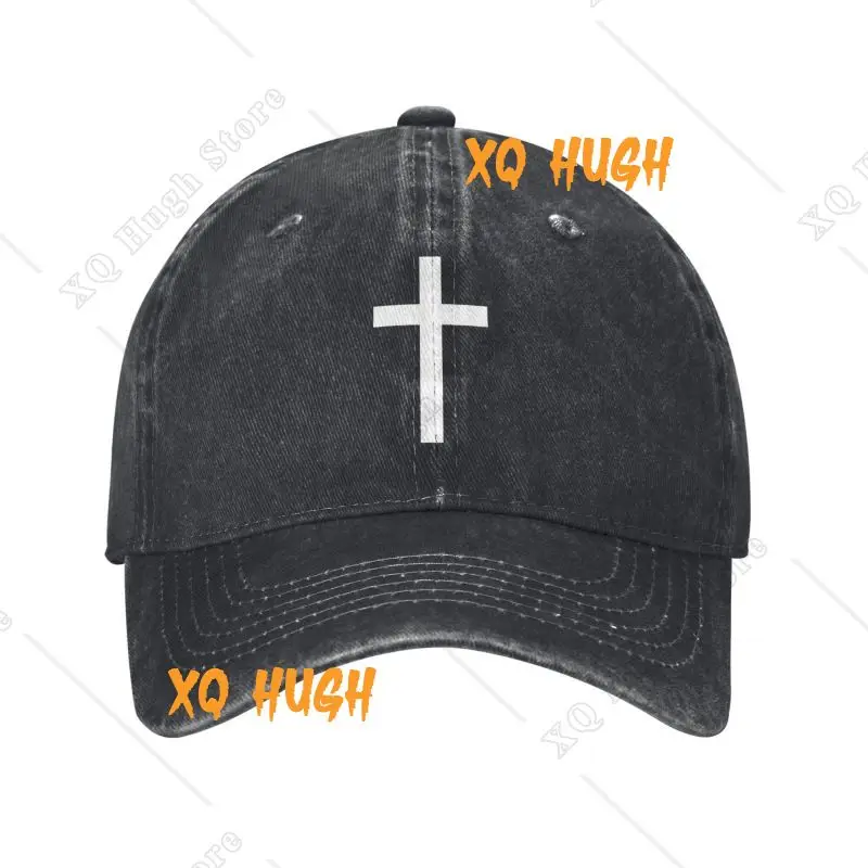 Custom Cotton Catholic Jesus Cross Baseball Cap Sun Protection Women Men's Adjustable Christian Religious Dad Hat