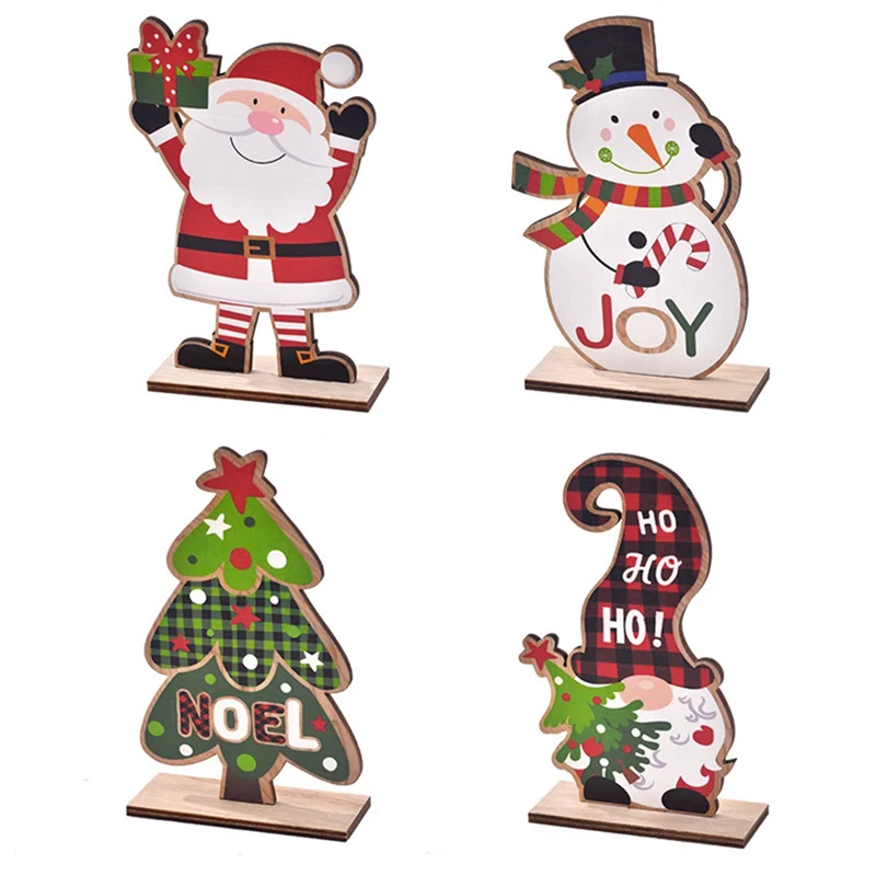 AA80-Decoração de mesa de Natal ELK-Poneco de neve-Papai Noel Decorações de Natal 4 estilos