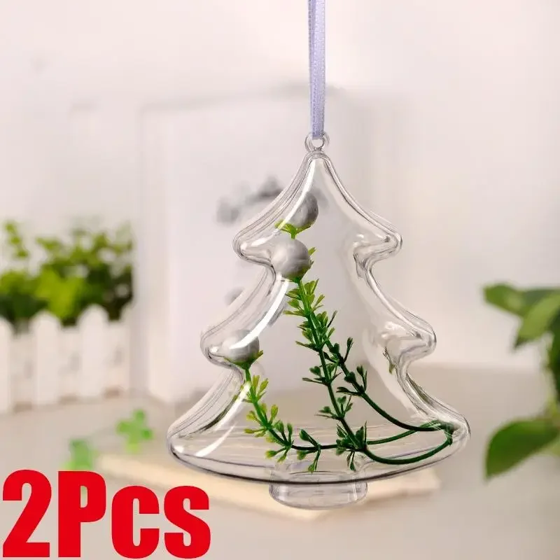 2Pcs Gift Candy Box Jar Can Present Drop Ornaments Christmas Decor Bauble Creative