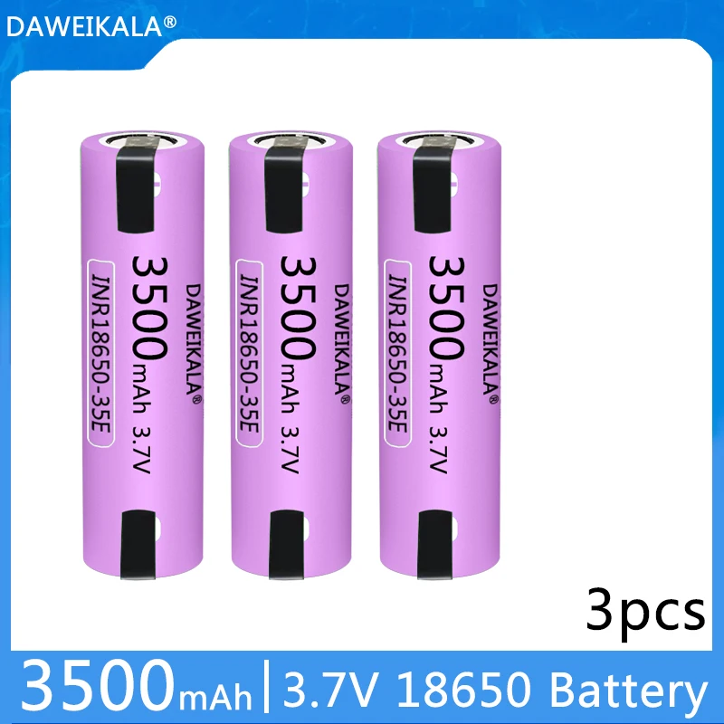 2023 New Daweikala 35e 18650 3500mah High Power Discharge Chargeable Battery High Power Discharge, 30a High Current + DIY Nickel