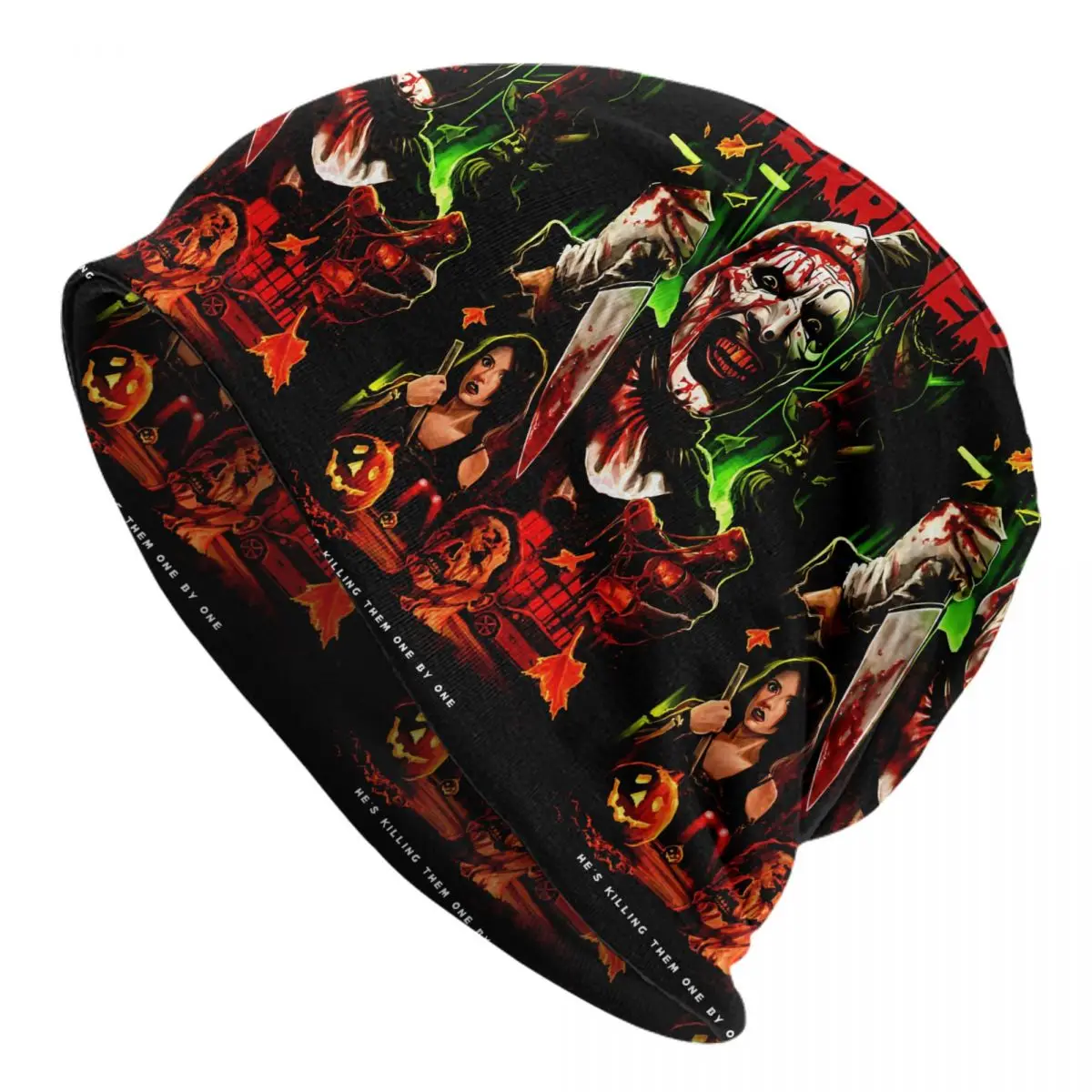 Terrifier Horror Movie Halloween Bonnet Hats Goth Outdoor Skullies Beanies Art The Clown Men Women Knitting Warm Dual-use Cap