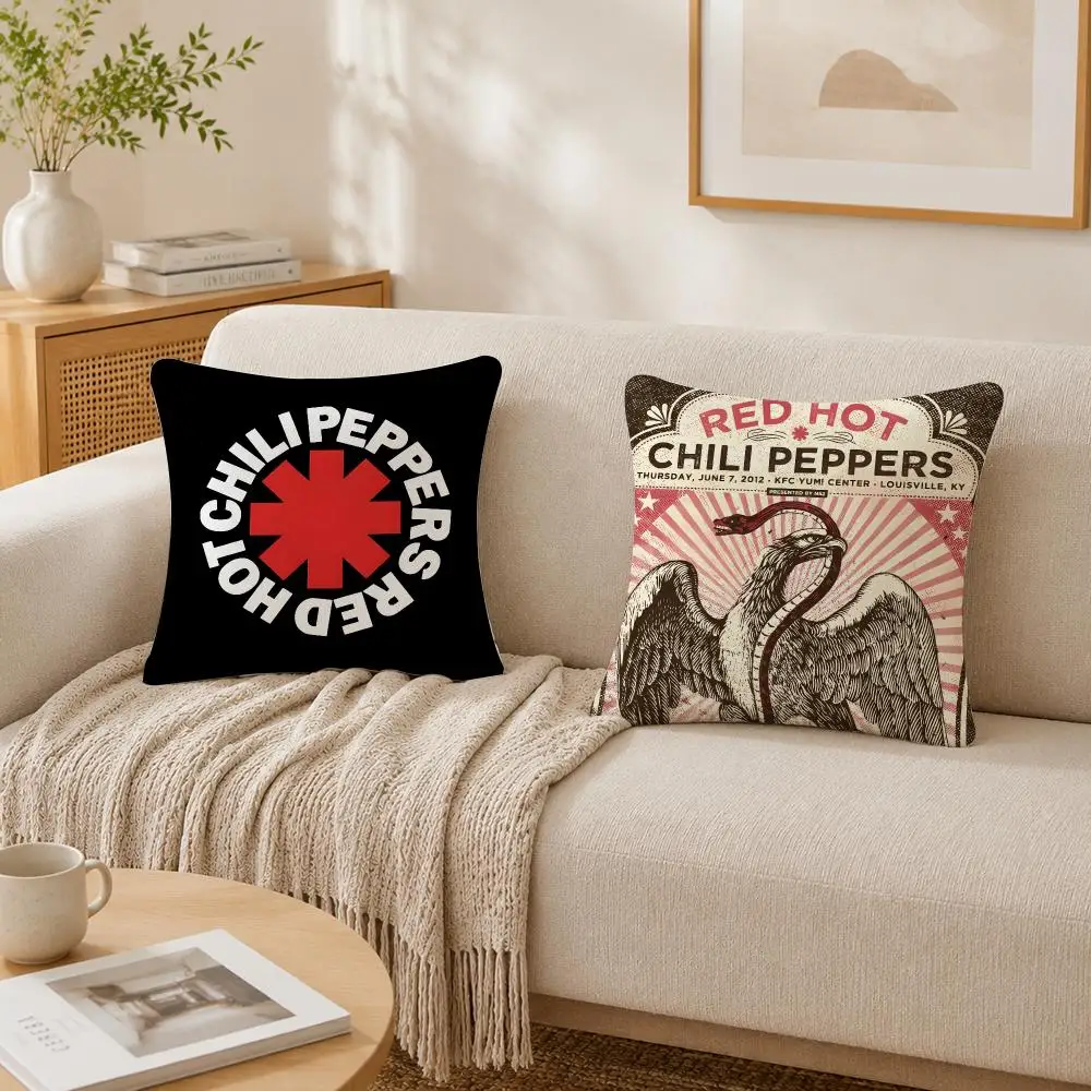 R-Red Hot C-Chili Peppers Cushion Cover Plush Decorative Pillow Case With Hidden Zipper Cutecore Room Decor For Home
