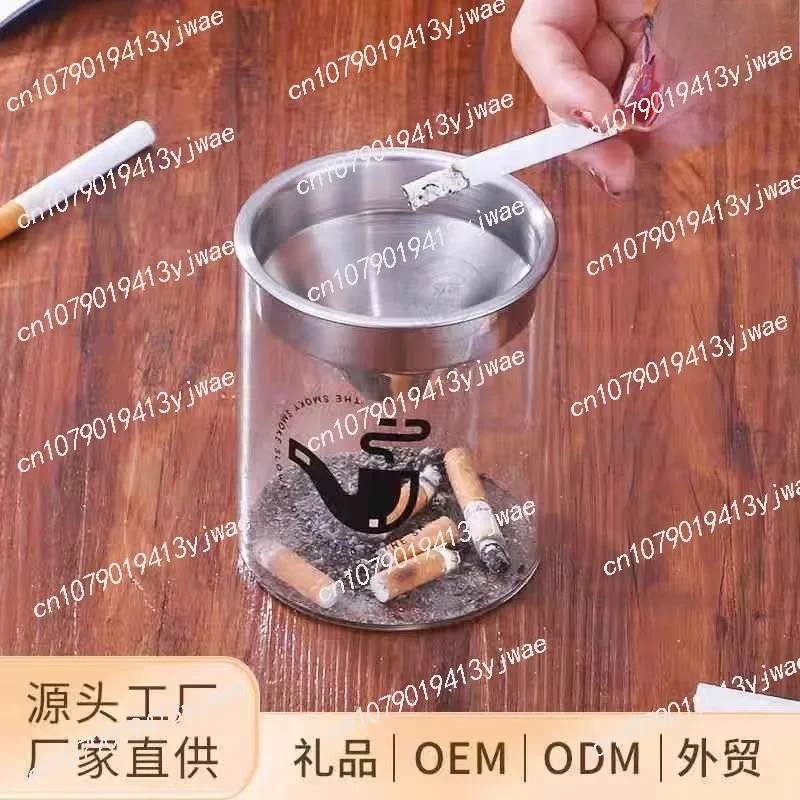 Creative Anti Fly Ash Ashtray/home Office Car Ashtray/fashion Pattern Glass Ashtray