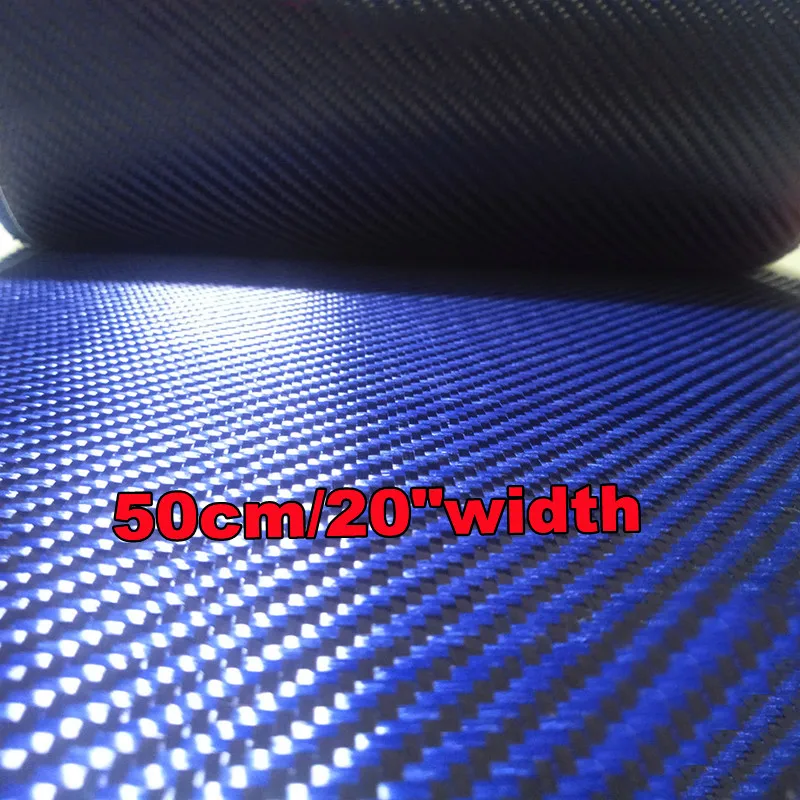 Free shipping Blue Kevlar & 3K Carbon fiber mixed Fabric 20\