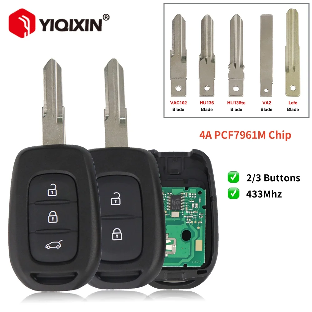 

For Renault Duster Dacia Clio 4 Sandero Logan 2 Lodgy Dokker Captur Laguna Trafic Master 3 Vauxhall Vivaro 2016 Remote Car Key