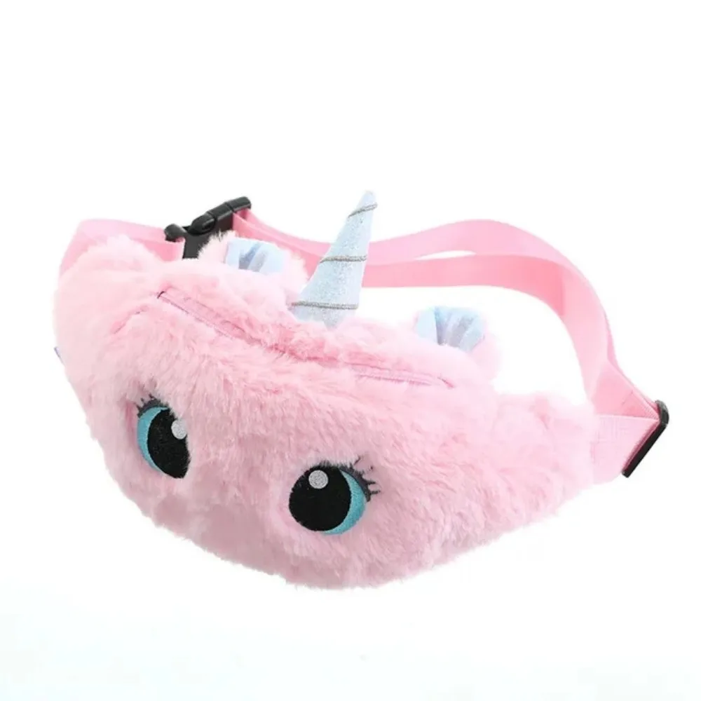 Marsupio per bambini simpatico unicorno peluche cintura colore sfumato borsa petto cartone animato portamonete borsa da viaggio borsa da viaggio