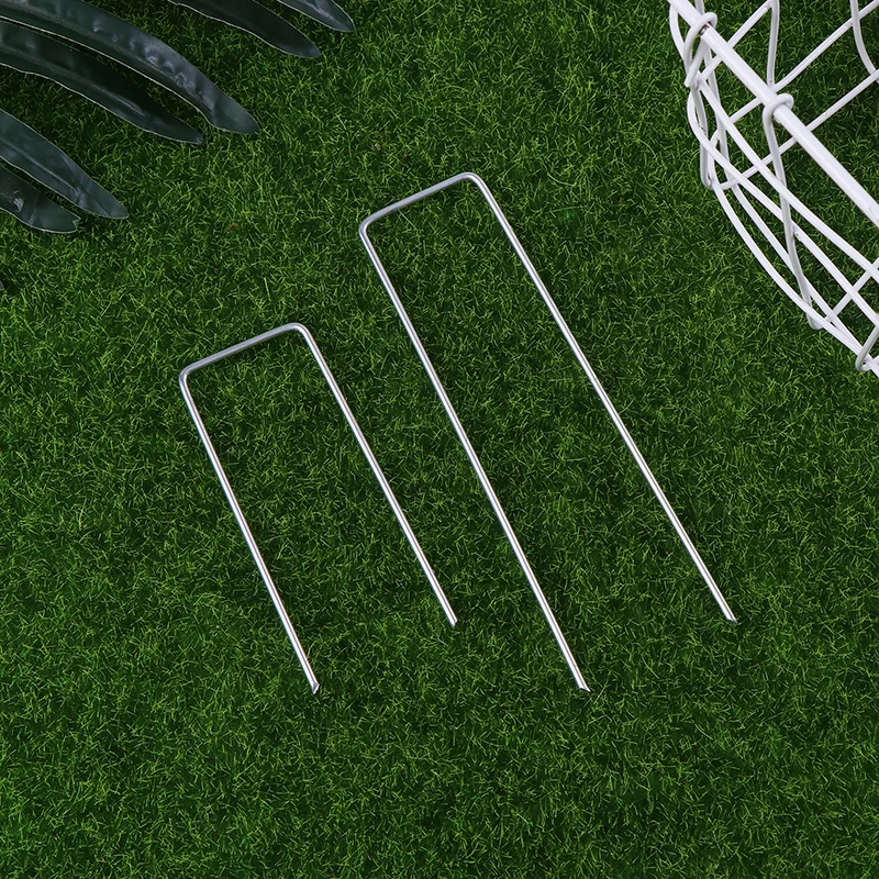 20Pcs Landscape Staples U-Shaped Garden Pins Garden Stakes Staples Heavy Duty Yard Lawn Tent Stakes Securing Pegs For Weed