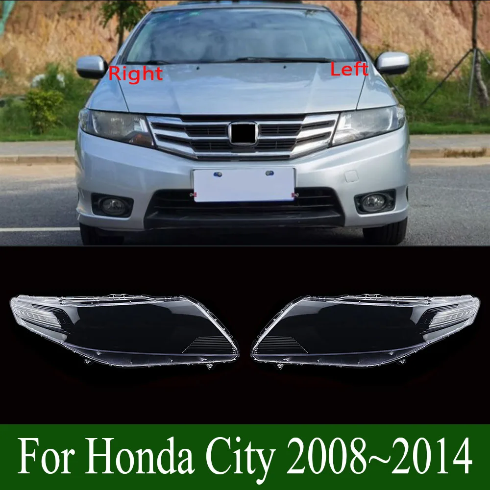 For Honda City 2008~2014 Front Headlight Shell Headlamp Cover Headlight Cover Plexiglass Replace Original Lampshade