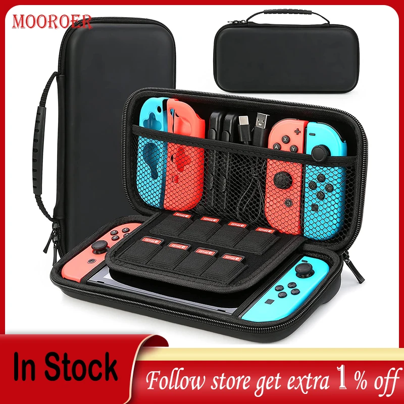 

Mooroer Bag for Nintendo Switch Protective Hard Portable Travel Case Shell Pouch, Storage Bag for Switch OLED Game Console