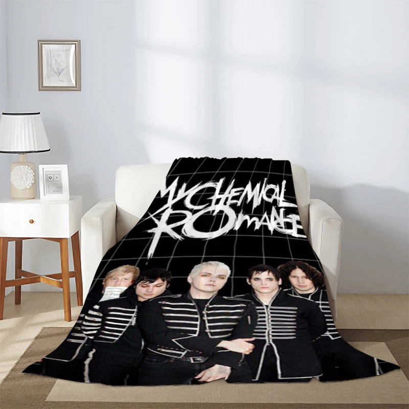 My Chemical Romance Knee Blanket Sofa Winter Punk Band Fluffy Soft Blankets & Throws Microfiber Bedding Warm Fleece Nap Custom