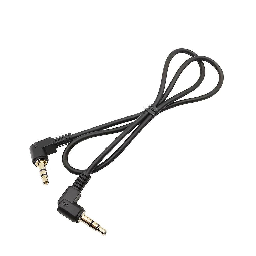 1Pcs 90 Degree Right Angle 3.5mm 3 Pole Male to Male Stereo Car AUX Speaker Audio Cable 0.5M 1M