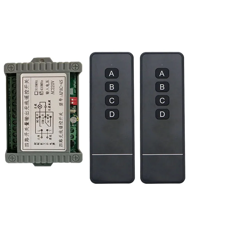 500m Universal AC110V 220V 230V 10A Relay 4CH 4 CH Wireless RF Remote Control Switch Transmitter+Receiver Module /lamp/ window