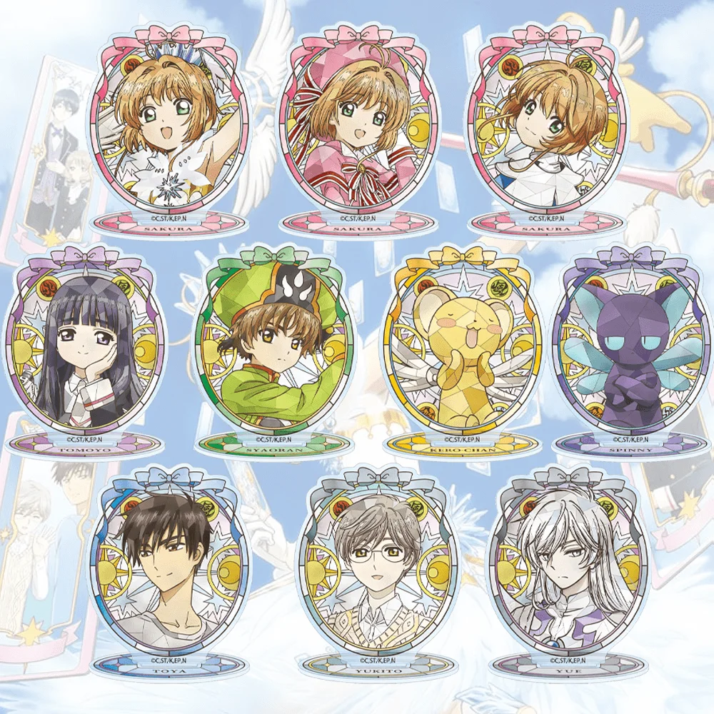 10cm Cardcaptor Sakura Kinomoto Sakura Acrylic Stand Keychain Stained Glass Style Anime Figure Desktop Decor Exquisite Fan Gift