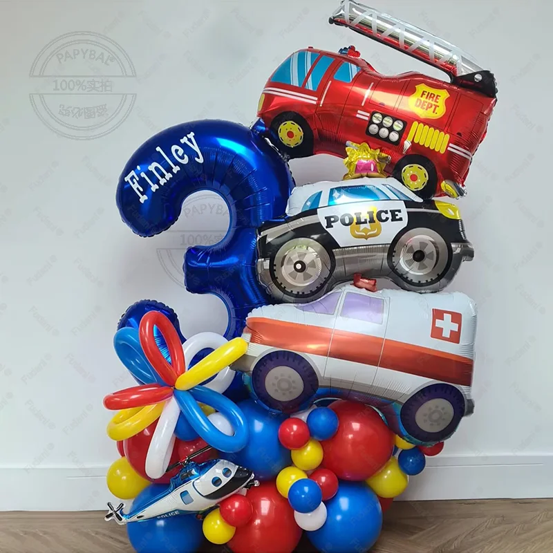 47 Globos de Aluminio con Forma de Coche de Dibujos Animados, Avión, Tanque, Ambulancia, Camión de Bomberos, Tren, Globos de Aire, Decoración para Fiestas de Cumpleaños, Regalo