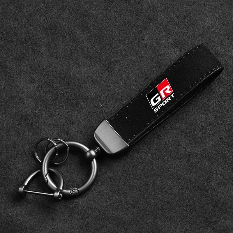 Car Keychain Suede Keychain Sport Car Key Ring Custom Gift With Logo For Toyota GR GAZOO RACING Toyota Yaris Hilux Corolla Prius