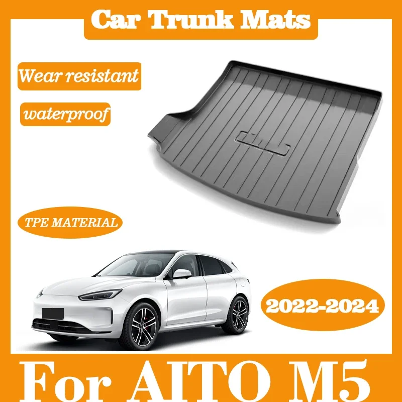 

Rear Trunk Mat for AITO M5 EV REV 2022 2023 2024 Waterproof Anti-Slip Carpet Panel Custom Liner Pad Cover Tray Auto Accessories