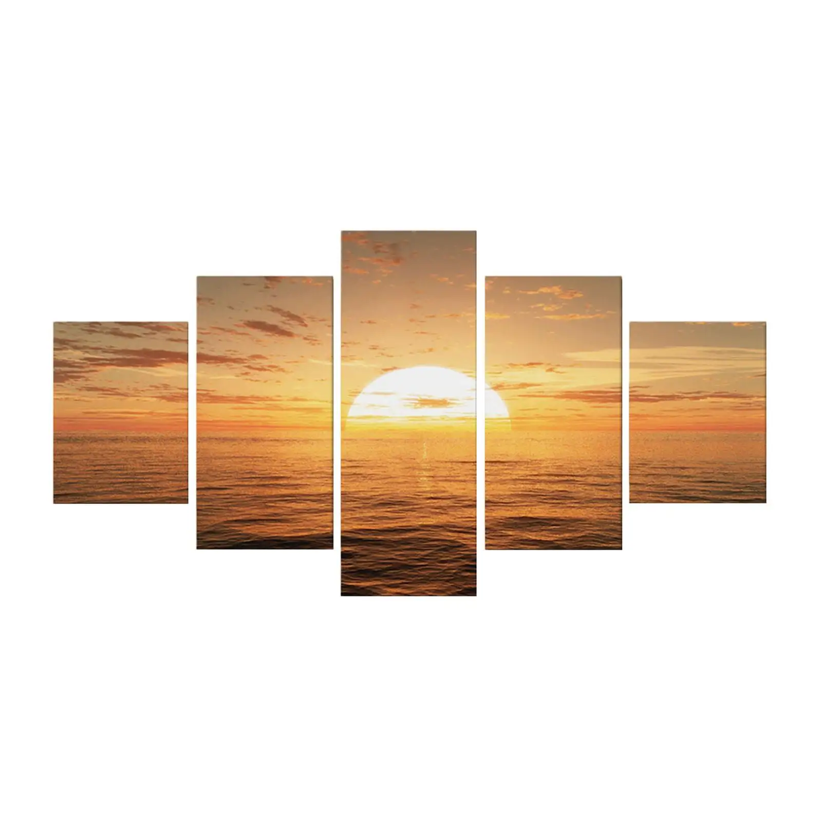 5 Pieces Sea Sunrise Canvas Wall Art Pictures Bedroom Landscape Modern
