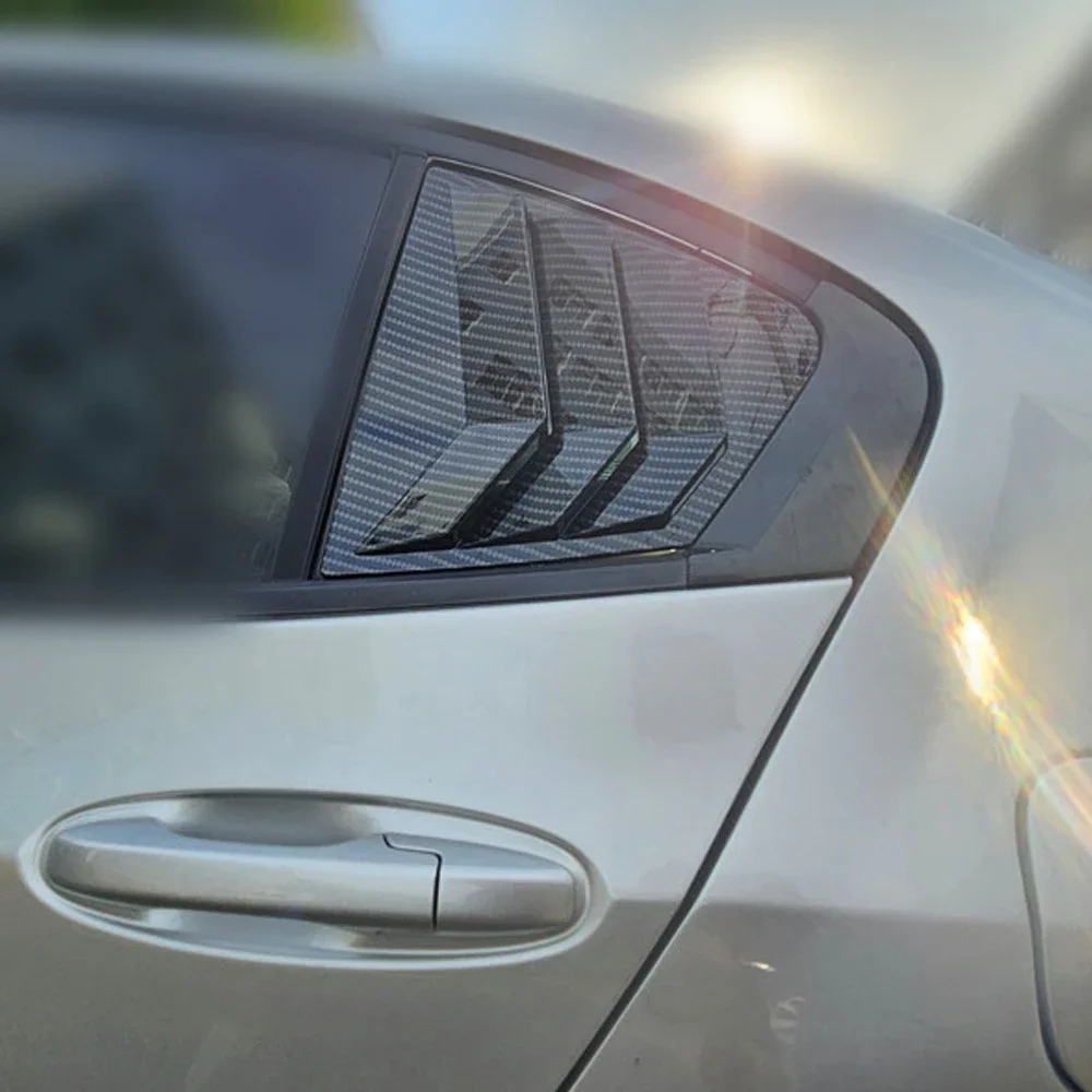 For Honda City 2009-2014 Car Rear Louver Window Side Shutter Cover Trim Sticker Vent Scoop ABS Carbon Fiber Accessories Auto ABS