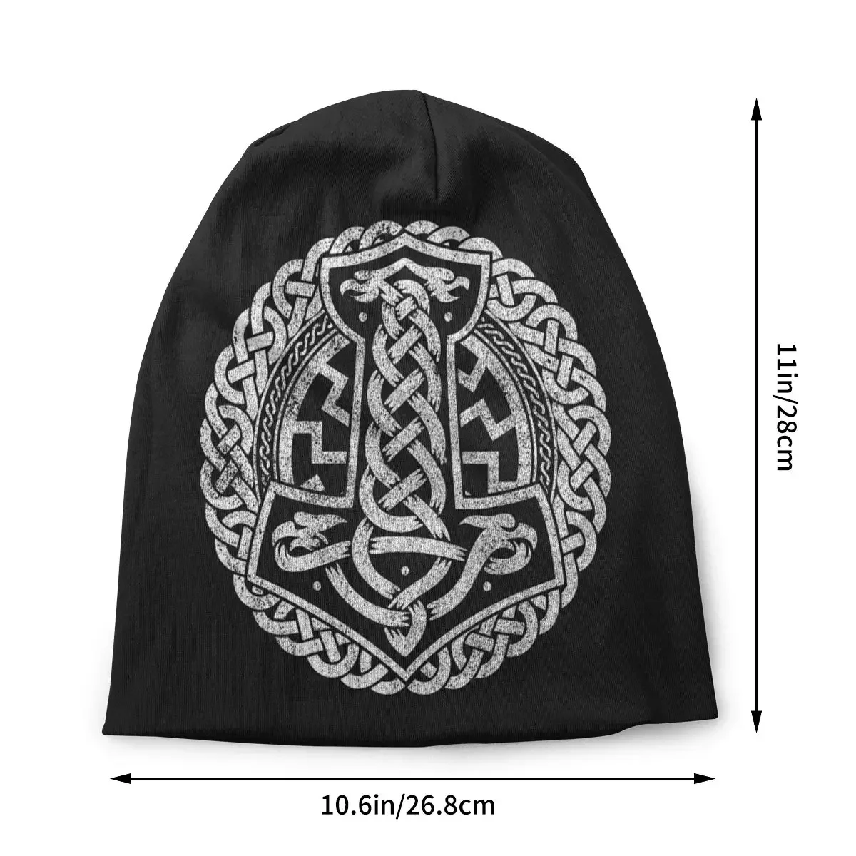 Thor's Hammer Norse  Mythology Symbol Men Women Thin Beanies Outdoor Ski Cap Double Layer Fabric Bonnet Hat