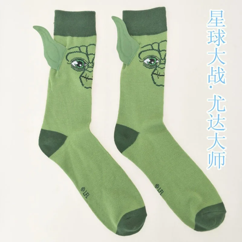 Fashion Anime Socks Cartoon Movie Star Wars Peripheral Master Yoda Figure Socks Hip Hop Men Women Charm Socks view 3