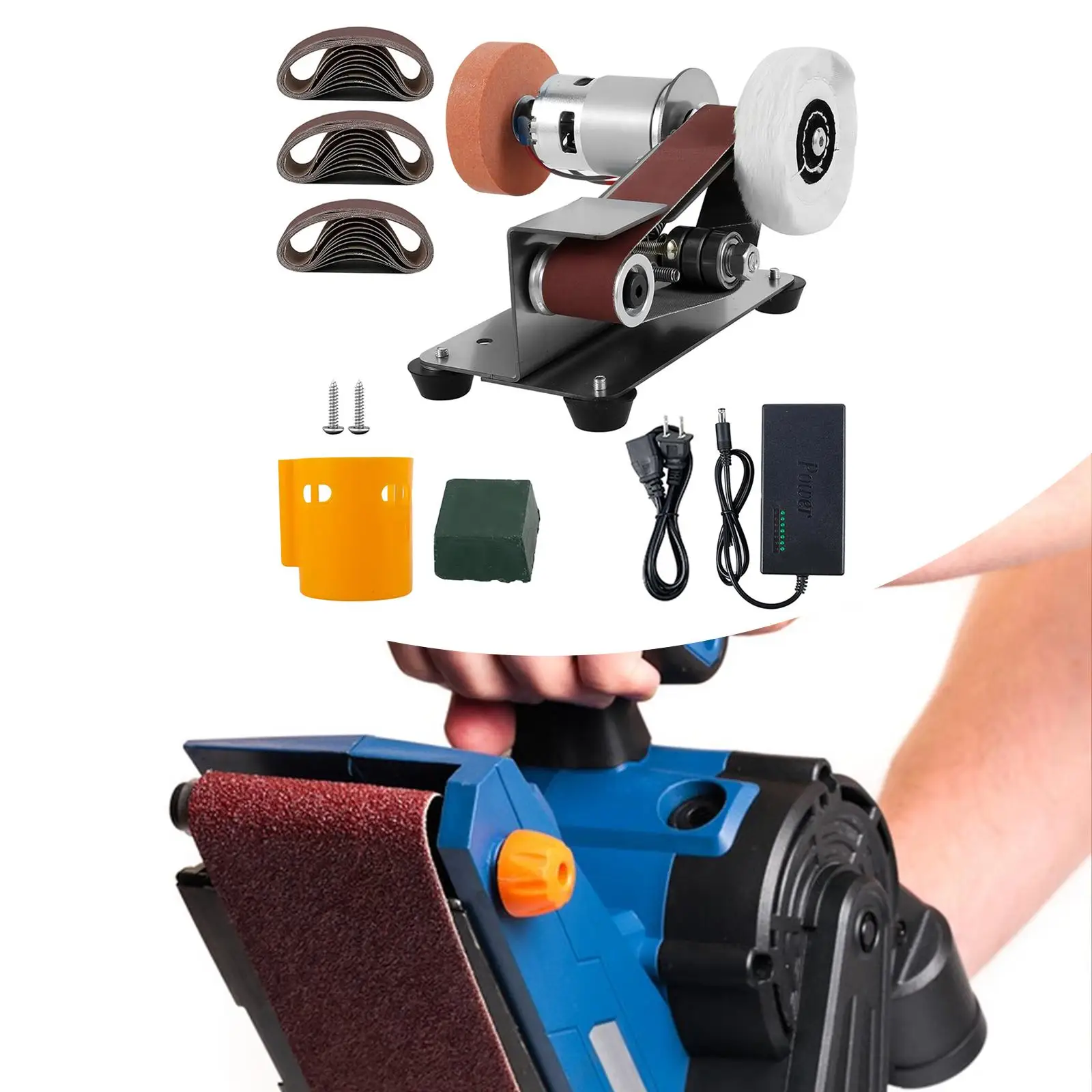 

Mini Belt Sander Premium Electric Sharpening for Metal Wood DIY Craft Jewelry