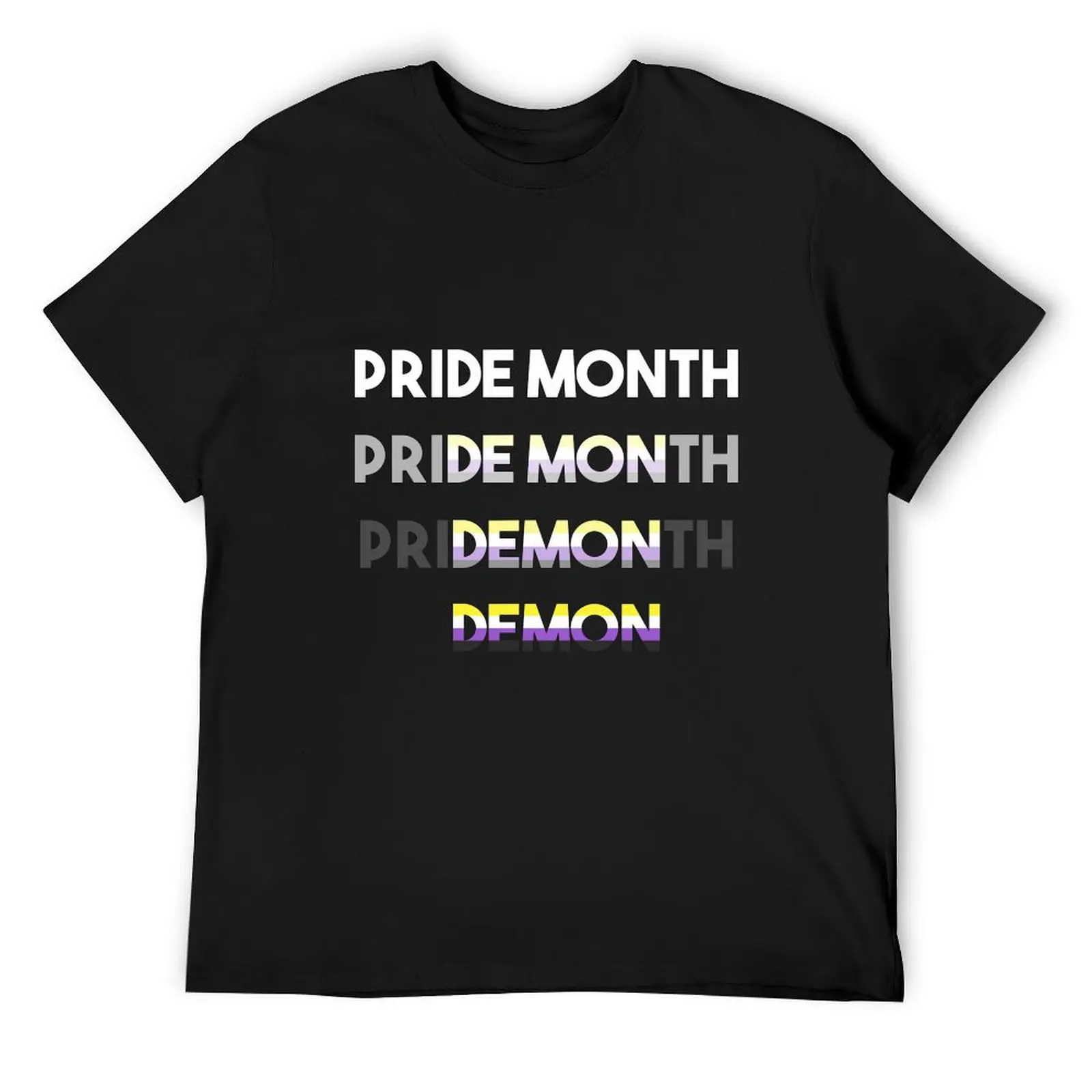 Футболка Non Binary Pride Demon, быстросохнущие черные футболки для мужчин