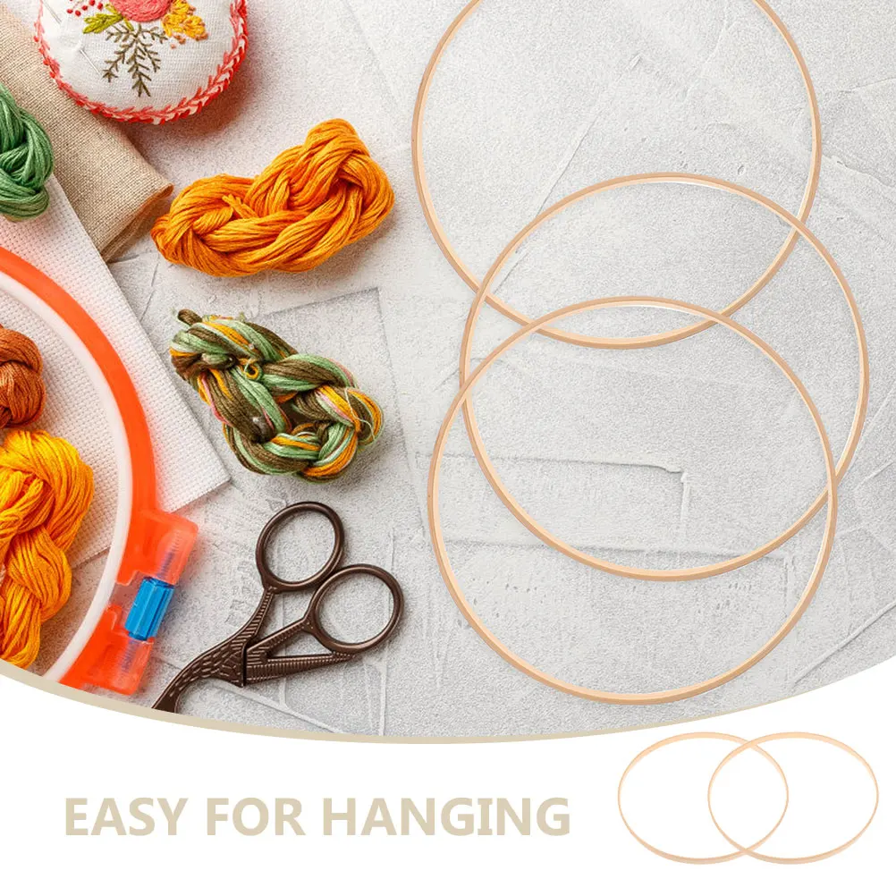 

10pcs Bamboo Hoops For Crafts Diy Dream Catcher Wreath Wall Hanging Decor Embroidery Supplies Floral Hoop Macrame Rings Sturdy
