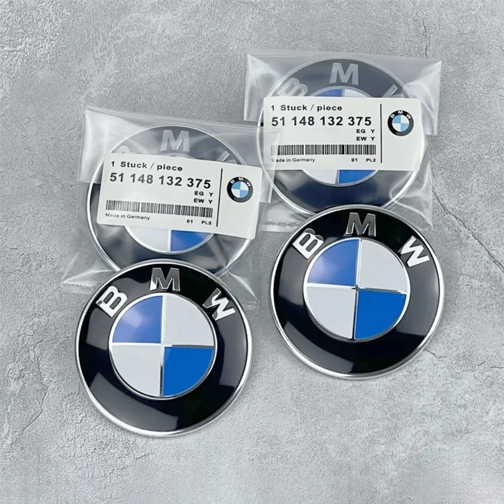 Emblema de capó delantero para BMW Race Track, insignia trasera, logotipo blanco y negro, 82mm, 74mm